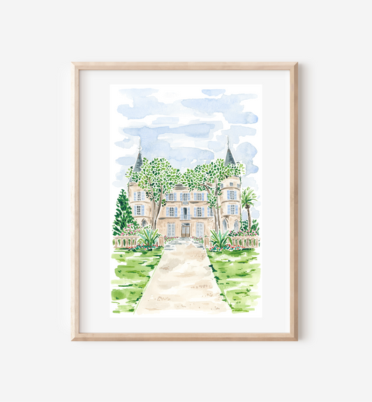Chateau de Robernier wedding venue print