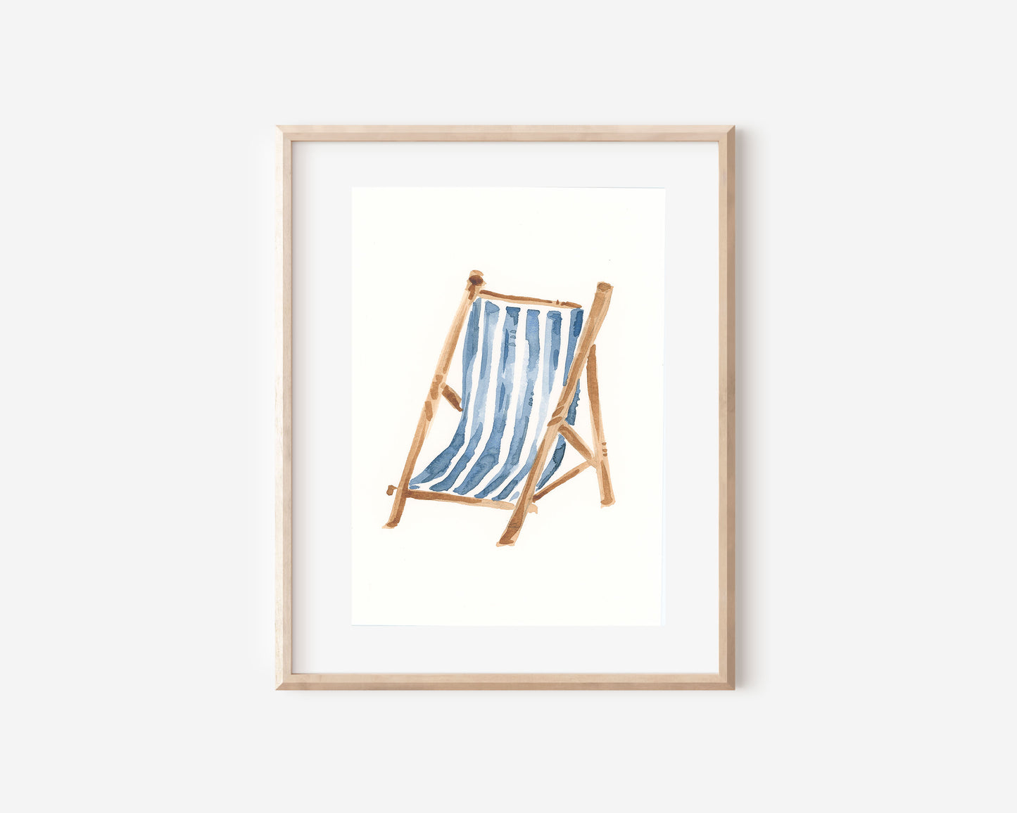 Blue Beach Chair Art Print