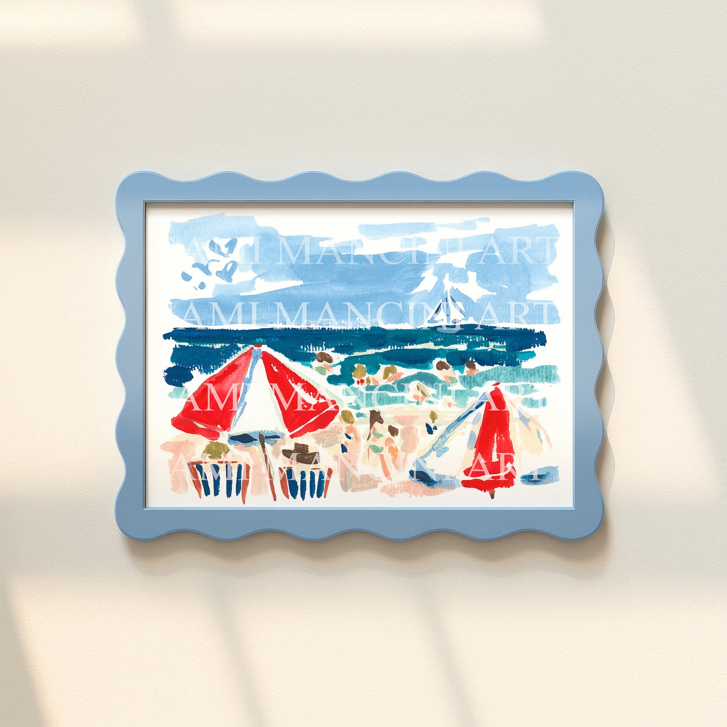 Beach Mode Watercolor Art Print