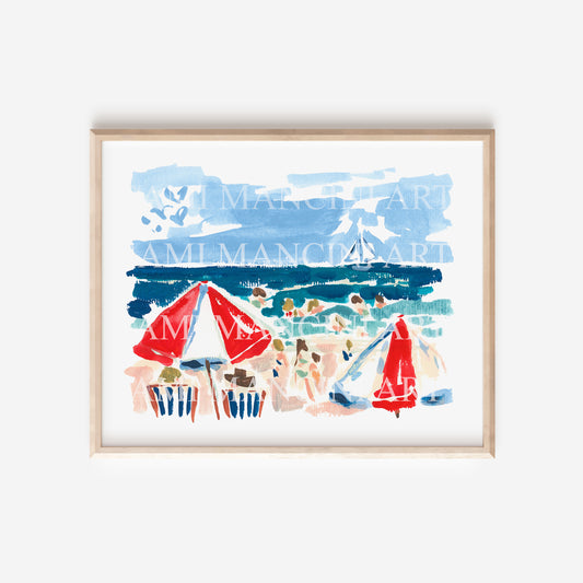 Beach Mode Watercolor Art Print