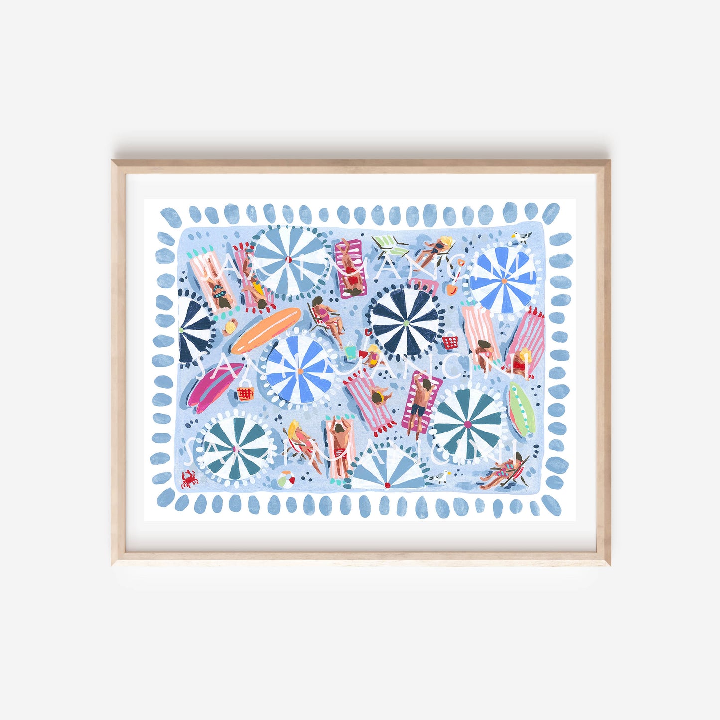 Bay Blue Beach Day Print
