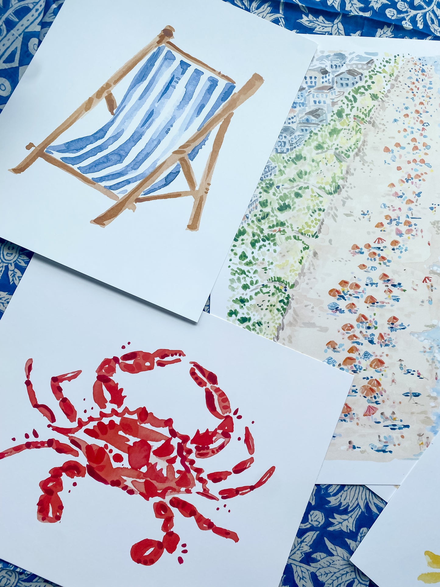 Blue Beach Chair Art Print