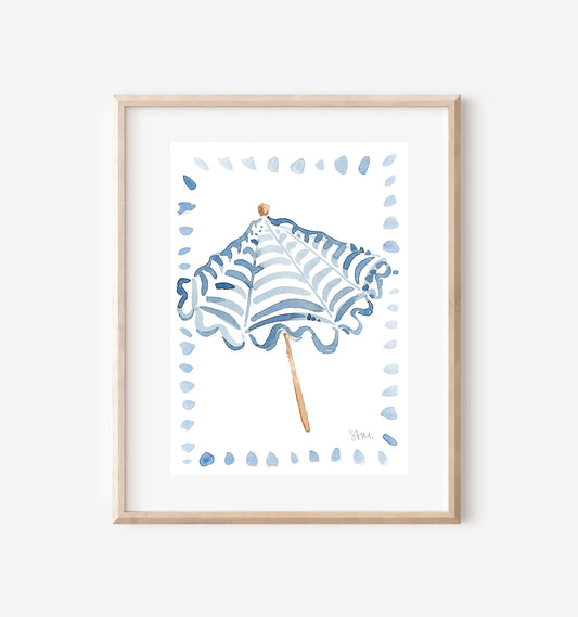 Wavy Beach Umbrella Print