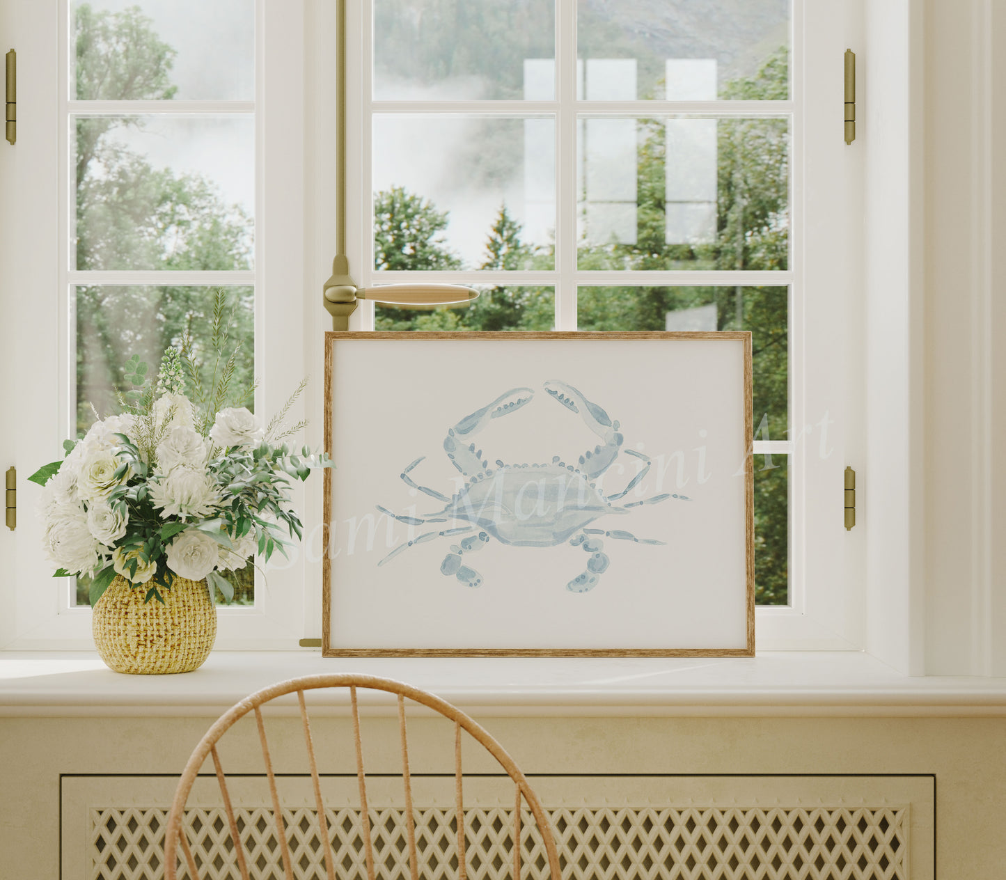 Watercolor Blue Crab Print